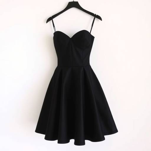 Abito da cocktail nero con scollo a cuore e gonna a tulipano