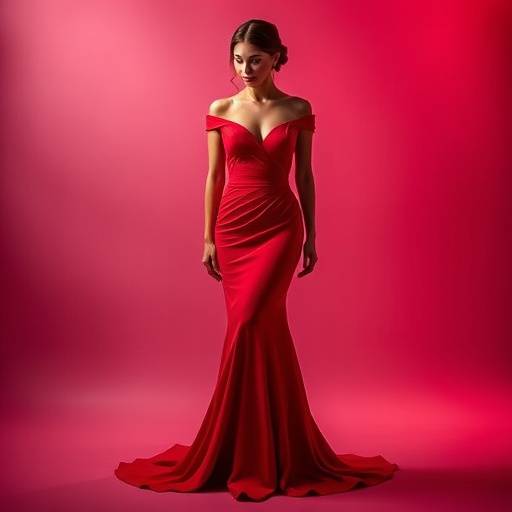 Abito da sera rosso fuoco della collezione 'Passione Romana'