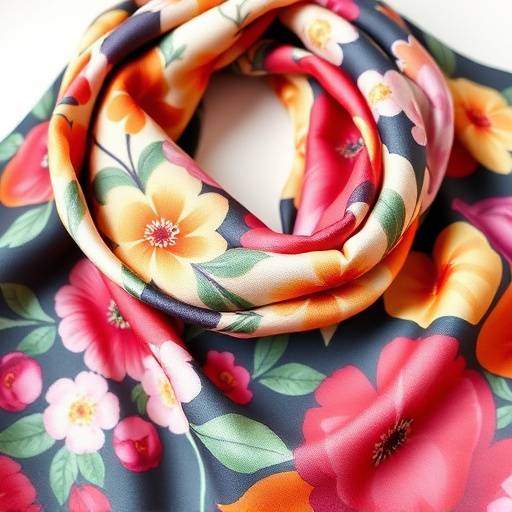 Foulard in seta con stampa floreale e colori vivaci