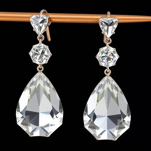 Orecchini pendenti con cristalli Swarovski e design geometrico